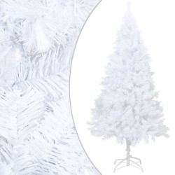 vidaXL Árbol de Navidad preiluminado con luces y bolas blanco 120 cm