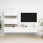 vidaXL Set de muebles de salón 4 pzas madera ingeniería blanco brillo vidaXL Set de muebles de salón 4 pzas madera ingeniería blanco brillo