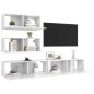 vidaXL Set de muebles de salón 4 pzas madera ingeniería blanco brillo vidaXL Set de muebles de salón 4 pzas madera ingeniería blanco brillo