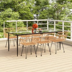 vidaXL Juego de comedor de jardín 7 piezas ratán sintético