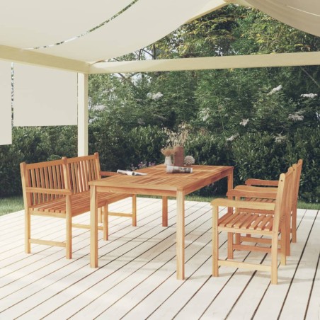 vidaXL Juego de comedor para jardín 4 piezas madera maciza de teca