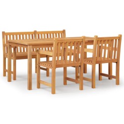 vidaXL Juego de comedor para jardín 4 piezas madera maciza de teca