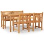 vidaXL Juego de comedor para jardín 4 piezas madera maciza de teca vidaXL Juego de comedor para jardín 4 piezas madera maciza de teca