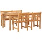 vidaXL Juego de comedor para jardín 4 piezas madera maciza de teca vidaXL Juego de comedor para jardín 4 piezas madera maciza de teca