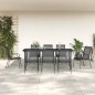 vidaXL Juego de comedor para jardín 9 piezas acero y textilene negro vidaXL Juego de comedor para jardín 9 piezas acero y textilene negro
