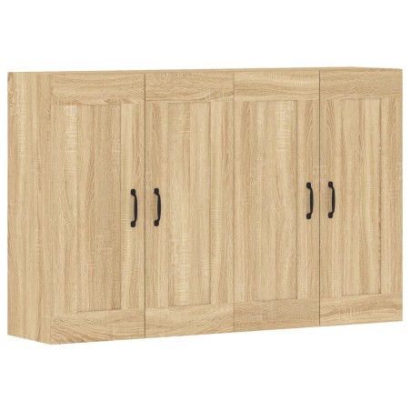 vidaXL Armarios de pared 2 uds madera de ingeniería roble Sonoma