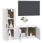vidaXL Set de muebles de TV 2 piezas madera contrachapada blanco vidaXL Set de muebles de TV 2 piezas madera contrachapada blanco