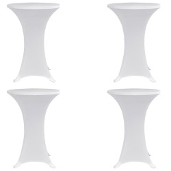 vidaXL Mantel elástico para mesa alta 4 unidades blanco Ø70 cm
