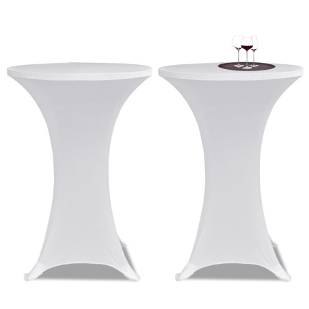 vidaXL Mantel elástico para mesa alta 4 unidades blanco Ø70 cm