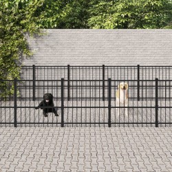 vidaXL Perrera de exterior de acero 16,94 m²