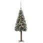 vidaXL Árbol de Navidad delgado con luces y bolas verde 150 cm vidaXL Árbol de Navidad delgado con luces y bolas verde 150 cm