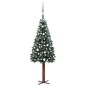 vidaXL Árbol de Navidad delgado con luces y bolas verde 150 cm vidaXL Árbol de Navidad delgado con luces y bolas verde 150 cm