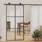 vidaXL Puerta corredera con herrajes ESG vidrio y aluminio 102x205 cm vidaXL Puerta corredera con herrajes ESG vidrio y aluminio 102x205 cm