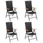 vidaXL Juego de comedor para jardín 5 piezas negro y marrón vidaXL Juego de comedor para jardín 5 piezas negro y marrón