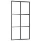vidaXL Puerta corredera con herrajes ESG vidrio y aluminio 102x205 cm vidaXL Puerta corredera con herrajes ESG vidrio y aluminio 102x205 cm