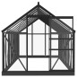 vidaXL Invernadero de vidrio gris antracita aluminio 155x395,5x191cm vidaXL Invernadero de vidrio gris antracita aluminio 155x395,5x191cm