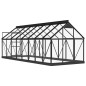 vidaXL Invernadero de vidrio gris antracita aluminio 155x395,5x191cm vidaXL Invernadero de vidrio gris antracita aluminio 155x395,5x191cm