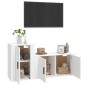 vidaXL Set de muebles de TV 2 piezas madera contrachapada blanco vidaXL Set de muebles de TV 2 piezas madera contrachapada blanco