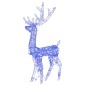 vidaXL Adorno de renos de Navidad acrílico 2 uds azul 120 cm vidaXL Adorno de renos de Navidad acrílico 2 uds azul 120 cm