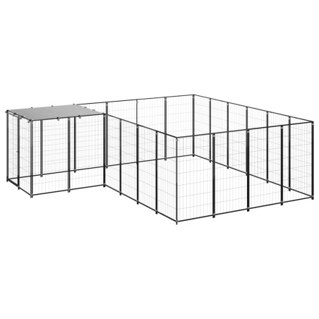  vidaXL Perrera negra 8,47 m² acero  