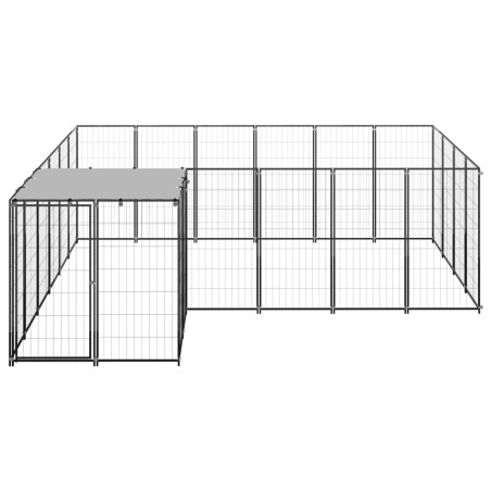  vidaXL Perrera negra 8,47 m² acero  