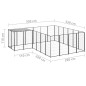 vidaXL Perrera negra 8,47 m² acero vidaXL Perrera negra 8,47 m² acero