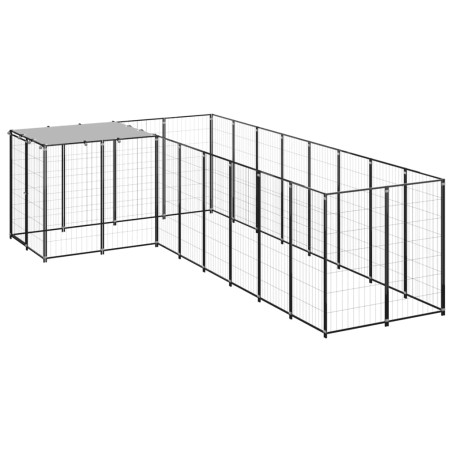 vidaXL Perrera negra 6,05 m² acero  