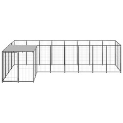 vidaXL Perrera negra 6,05 m² acero  