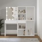 vidaXL Tocador con LED y 2 armarios madera contrachapada blanco vidaXL Tocador con LED y 2 armarios madera contrachapada blanco