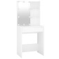 vidaXL Tocador con LED y 2 armarios madera contrachapada blanco vidaXL Tocador con LED y 2 armarios madera contrachapada blanco