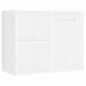 vidaXL Tocador con LED y 2 armarios madera contrachapada blanco vidaXL Tocador con LED y 2 armarios madera contrachapada blanco