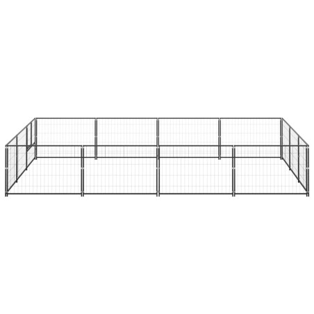 vidaXL Perrera acero 12 m² negra