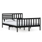 vidaXL Estructura de cama de madera maciza negra 140x200 cm