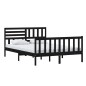 vidaXL Estructura de cama de madera maciza negra 140x200 cm