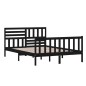 vidaXL Estructura de cama de madera maciza negra 140x200 cm