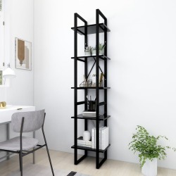 vidaXL Estantería de 5 niveles madera de ingeniería negra 40x30x175 cm
