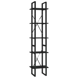 vidaXL Estantería de 5 niveles madera de ingeniería negra 40x30x175 cm