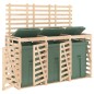 vidaXL Cobertizo triple para cubos de basura madera maciza de pino vidaXL Cobertizo triple para cubos de basura madera maciza de pino