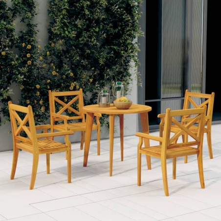 vidaXL Juego de comedor de jardín 5 piezas madera maciza de acacia
