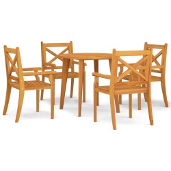 vidaXL Juego de comedor de jardín 5 piezas madera maciza de acacia