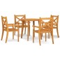 vidaXL Juego de comedor de jardín 5 piezas madera maciza de acacia vidaXL Juego de comedor de jardín 5 piezas madera maciza de acacia