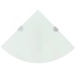 vidaXL Estantes esquina 2 uds soportes cromados vidrio blanco 25x25 cm