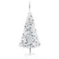 vidaXL Árbol de Navidad preiluminado con luces y bolas plateado 150 cm vidaXL Árbol de Navidad preiluminado con luces y bolas plateado 150 cm