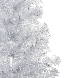 vidaXL Árbol de Navidad preiluminado con luces y bolas plateado 150 cm