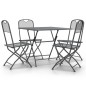 vidaXL Set de comedor de jardín 5 pzas malla metal expandido antracita vidaXL Set de comedor de jardín 5 pzas malla metal expandido antracita