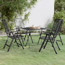 vidaXL Set de comedor de jardín 3 pzas malla metal expandido antracita