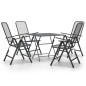 vidaXL Set de comedor de jardín 3 pzas malla metal expandido antracita vidaXL Set de comedor de jardín 3 pzas malla metal expandido antracita