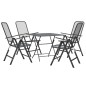 vidaXL Set de comedor de jardín 3 pzas malla metal expandido antracita vidaXL Set de comedor de jardín 3 pzas malla metal expandido antracita