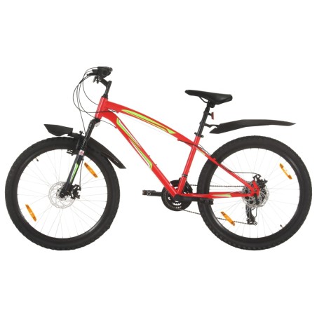 vidaXL Bicicleta de montaña 21 velocidades rueda 26 pulgadas 36cm rojo