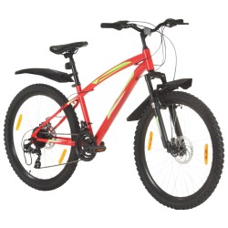 vidaXL Bicicleta de montaña 21 velocidades rueda 26 pulgadas 36cm rojo